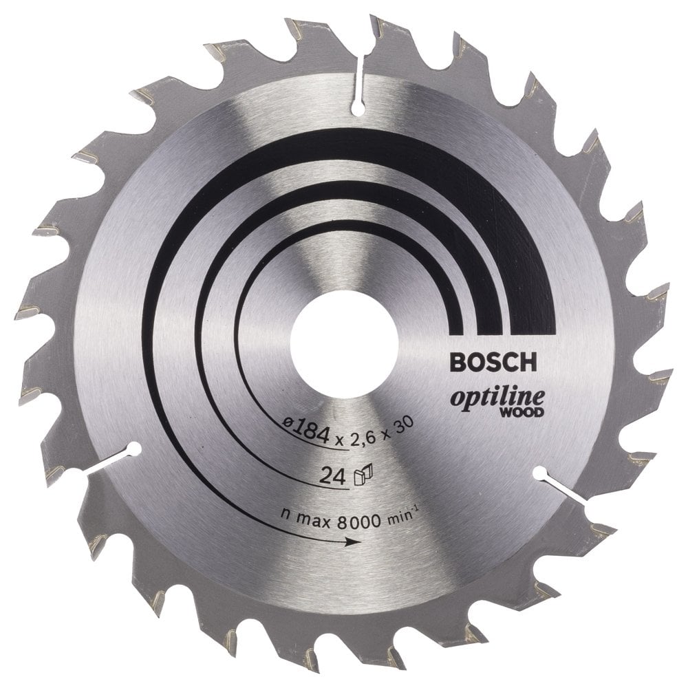 Bosch - Optiline Serisi Ahşap için Daire Testere Bıçağı 184*30 mm 24 Diş