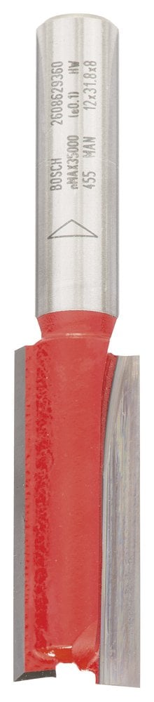 Bosch - Expert Series Double Fluted, Carbide Straight Router Bit for Wood 8*12*63.8 mm