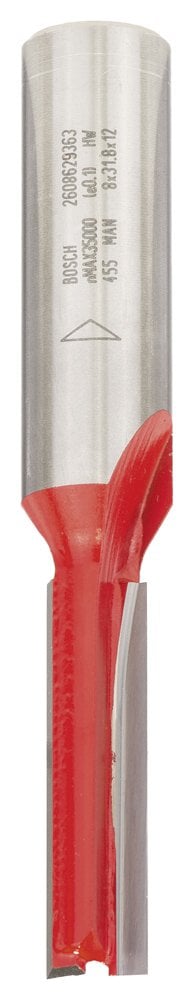 Bosch - Expert Series Double Fluted, Carbide Straight Router Bit for Wood 12*8*76 mm