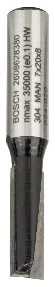 Bosch - Standard Series Double Fluted, Carbide Straight Router Bit for Wood 8*7*51 mm