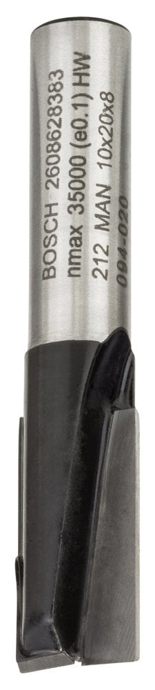 Bosch - Standard Series Double Fluted, Carbide Straight Router Bit for Wood 8*10*51mm