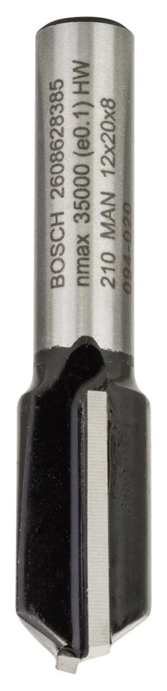 Bosch - Standard Series Double Fluted, Carbide Straight Router Bit for Wood 8*12*51mm