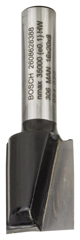 Bosch - Standard Seri Ahşap İçin Çift Oluklu, Sert Metal Düz Freze Ucu 8*16*51mm