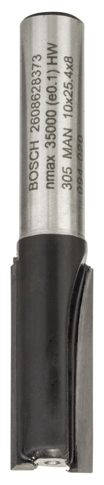 Bosch - Standard Series Double Fluted, Hard Metal Extra Long Straight Router Bit for Wood 8*10*56mm