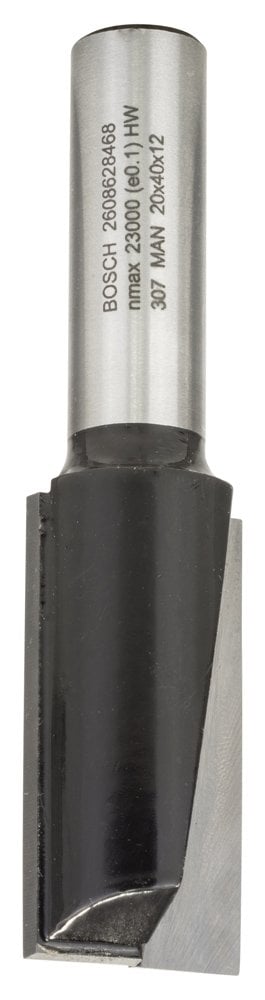 Bosch - Standard Series Double Fluted, Hard Metal Extra Long Straight Router Bit for Wood 12*20*81mm