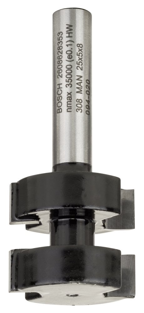 Bosch - Standard Seri Ahşap İçin Çift Oluklu, Sert Metal Dilli Birleşim Frezesi 8*25*58 mm