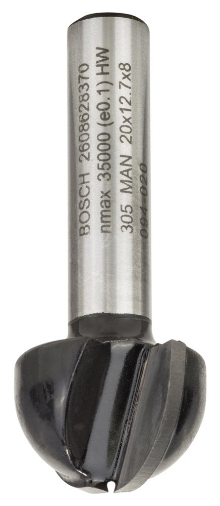 Bosch - Standard Series Double Fluted, Carbide Plunge Half-moon Router for Wood 8*20*46*10 mm