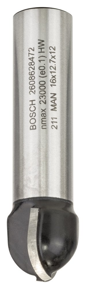 Bosch - Standard Series Double Fluted, Carbide Plunge Half-moon Router for Wood 12*16*54*8 mm