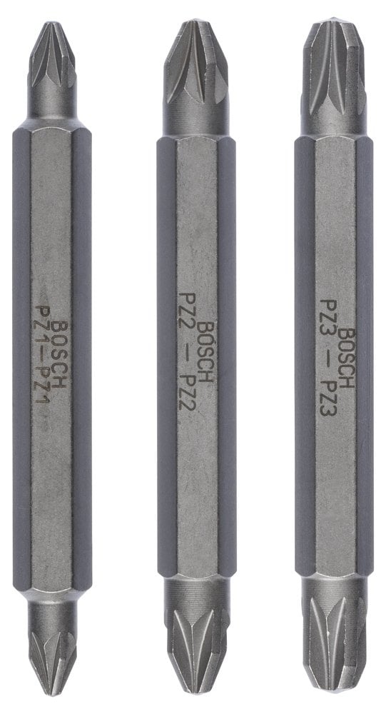 Bosch - Double-Sided Screwdriver Bit PZ1/2/3*60 mm 3-Piece