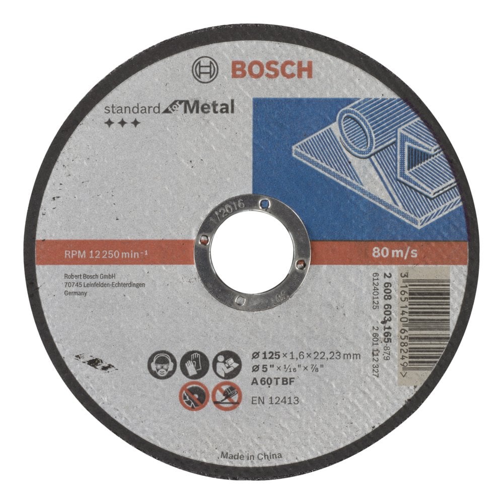 Bosch - 125 * 1.6 mm Standard Series Flat Metal Cutting Disc (Stone)