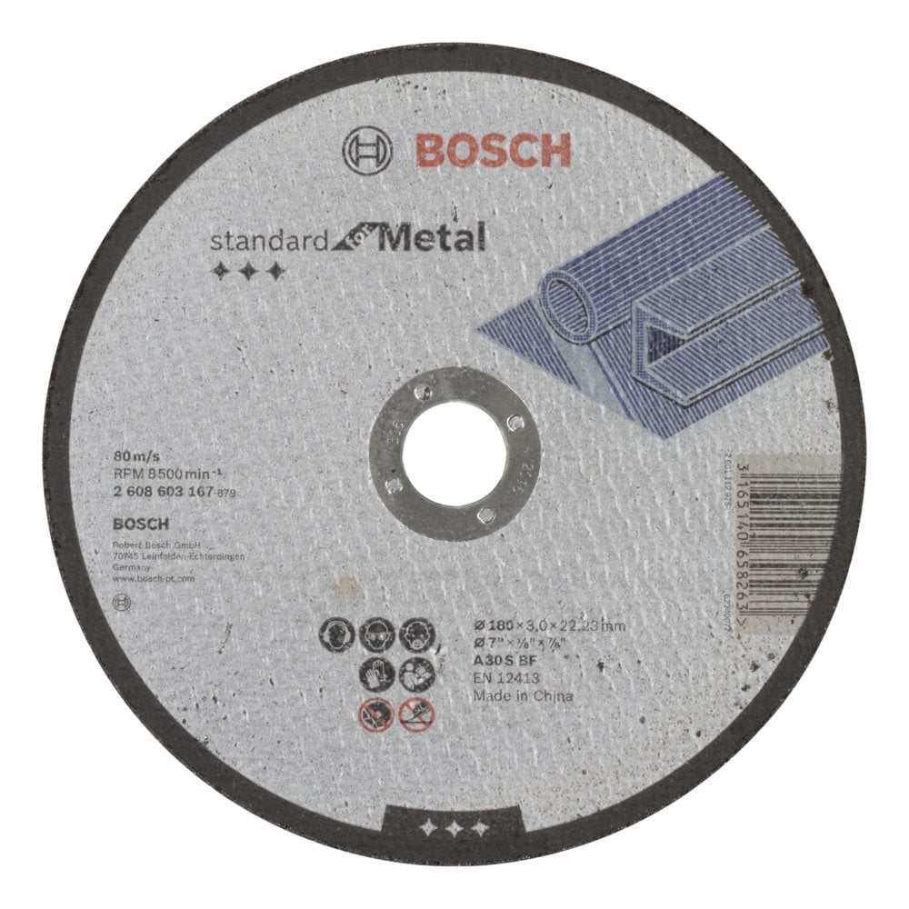 Bosch - 180 * 3.0 mm Standard Series Flat Metal Cutting Disc (Stone)