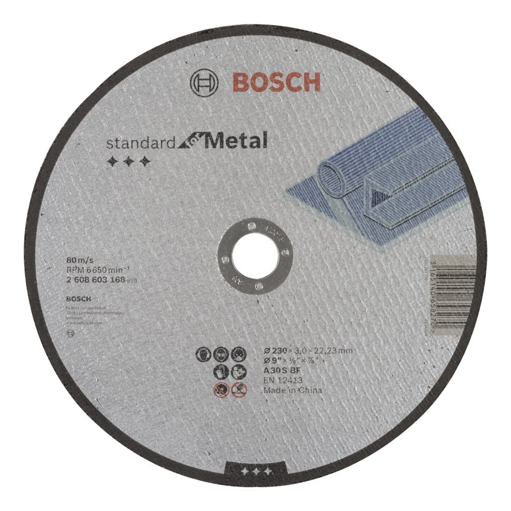 Bosch - 230 * 3.0 mm Standard Series Flat Metal Cutting Disc (Stone)