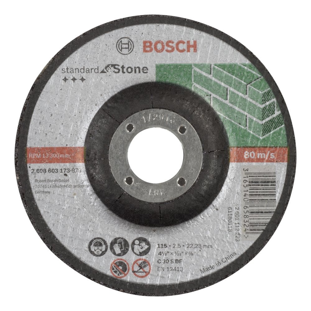 Bosch - 115 * 2.5 mm Standard Series Curved Stone Cutting Disc (Stone)