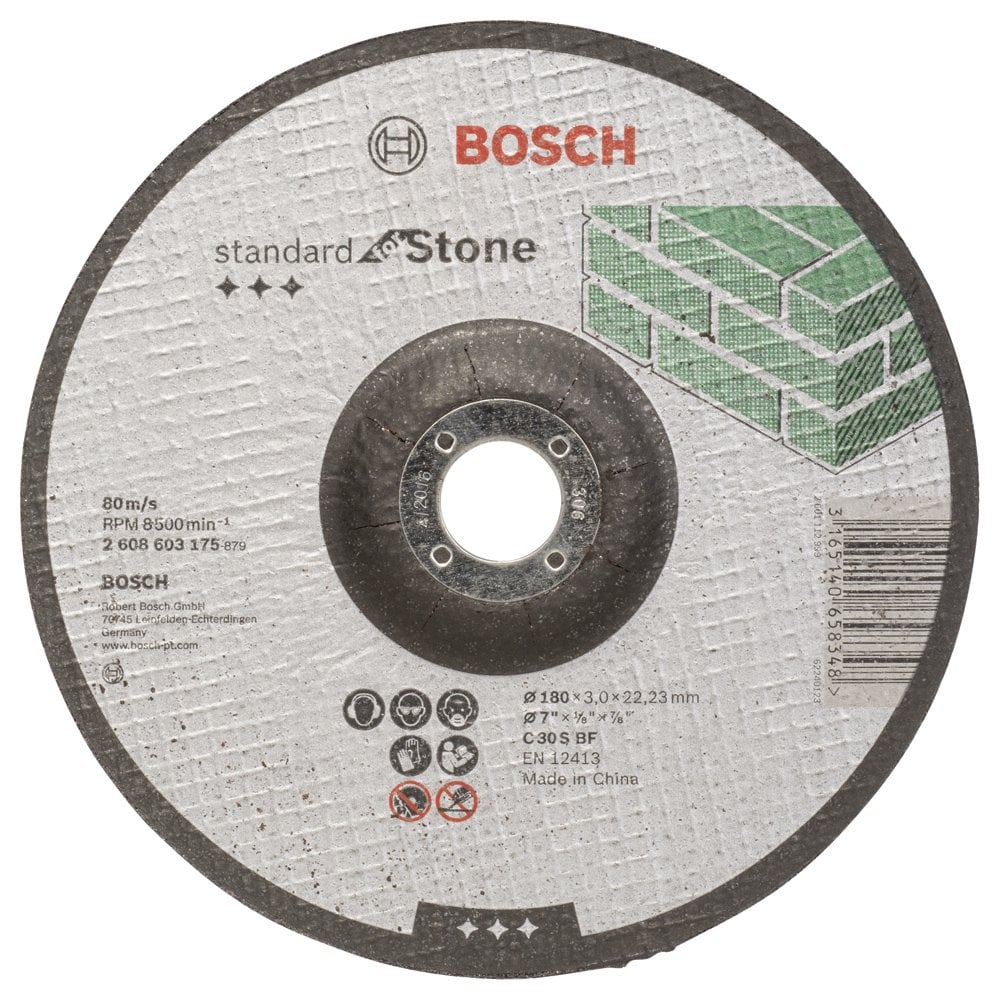 Bosch - 180 * 3.0 mm Standard Series Curved Stone Cutting Disc (Stone)