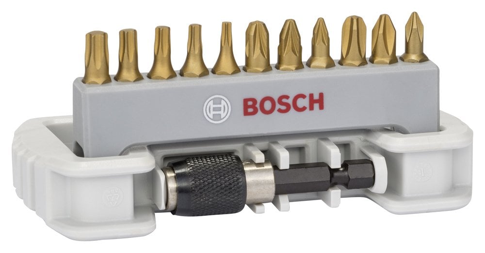 Bosch - 11 Parça MaxGrip Vidalama Ucu Seti + Hızlı Değiştirmeli Tutucu