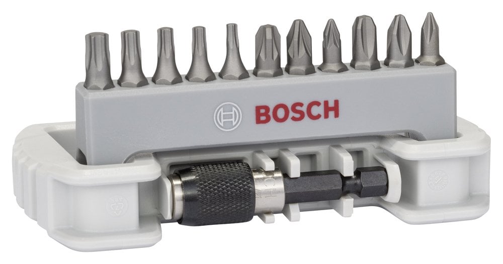 Bosch - 11 Piece ExtraHard Screwdriver Bit Set + Quick Change Holder