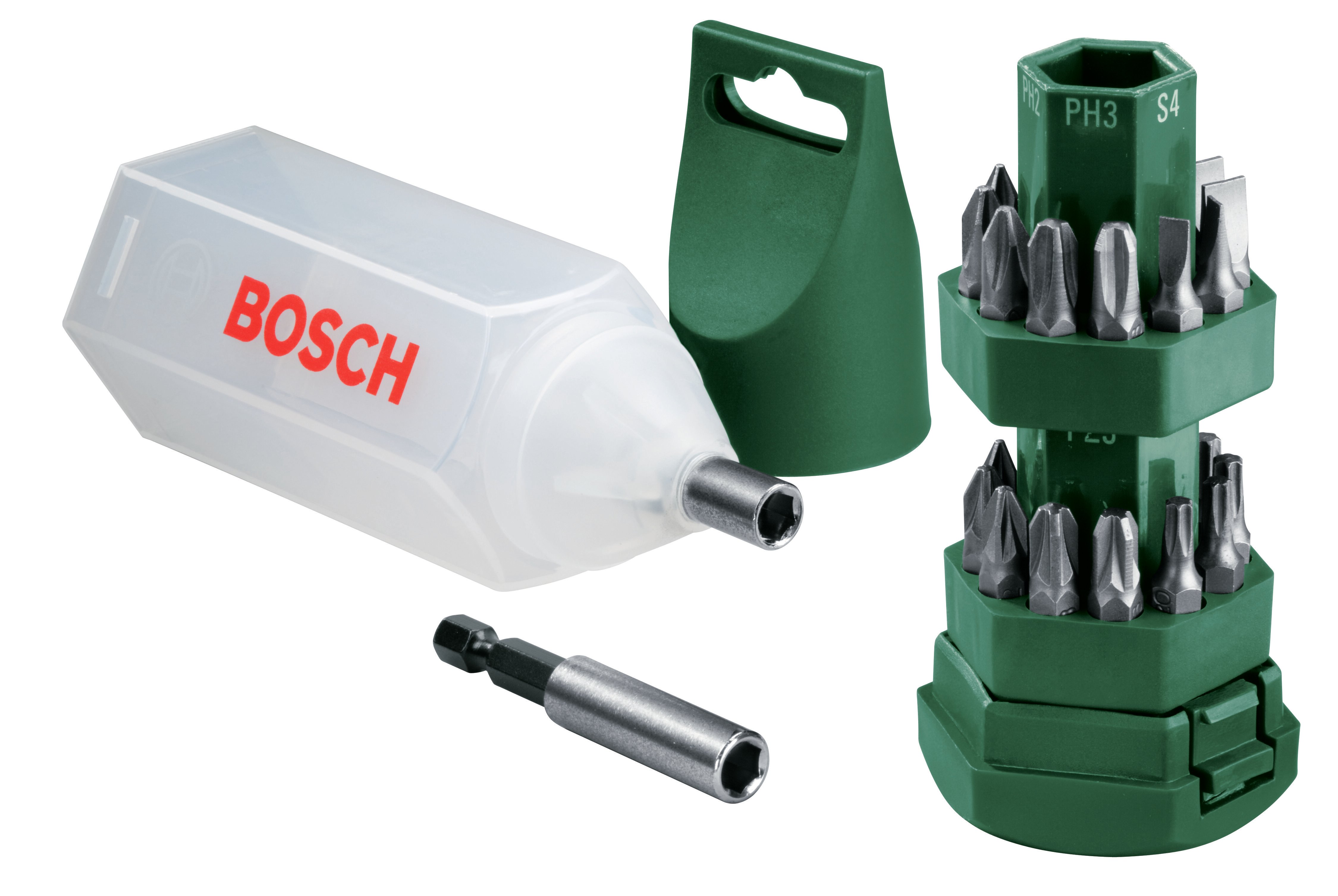 Bosch - 25 Parça Vidalama Seti (Tornavida Fonksiyonlu Kutu)