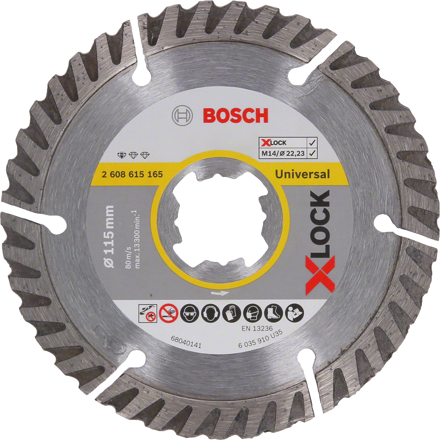 Bosch - X-LOCK - Standard Seri Genel Yapı Malzemeleri İçin Elmas Kesme Diski 115 mm