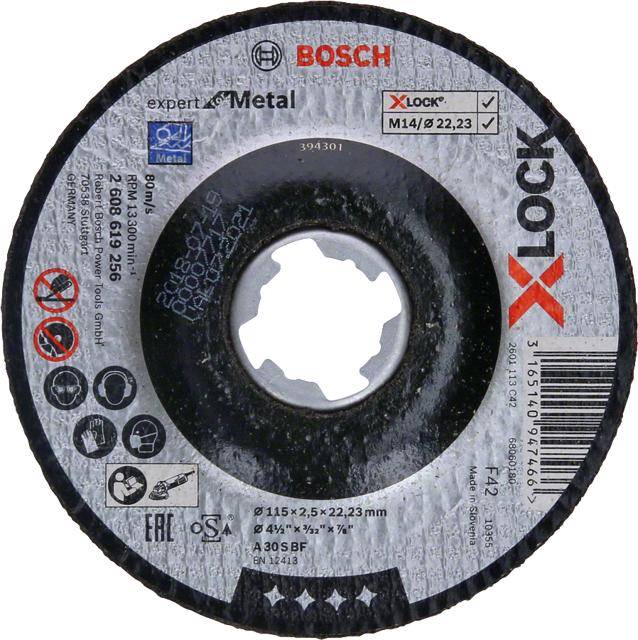 Bosch - X-LOCK - 115*2,5 mm Expert Serisi Bombeli Metal Kesme Diski (Taş)