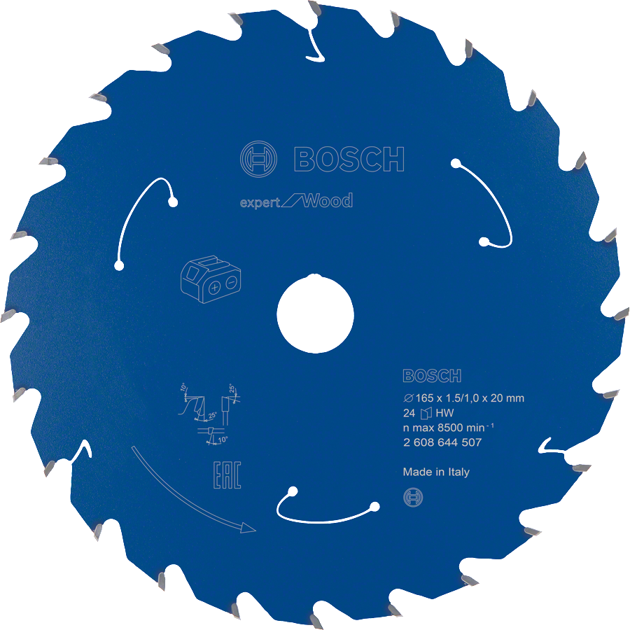 Bosch - Expert for Serisi Ahşap için Akülü Daire Testere Bıçağı 165*20 mm 24 Diş