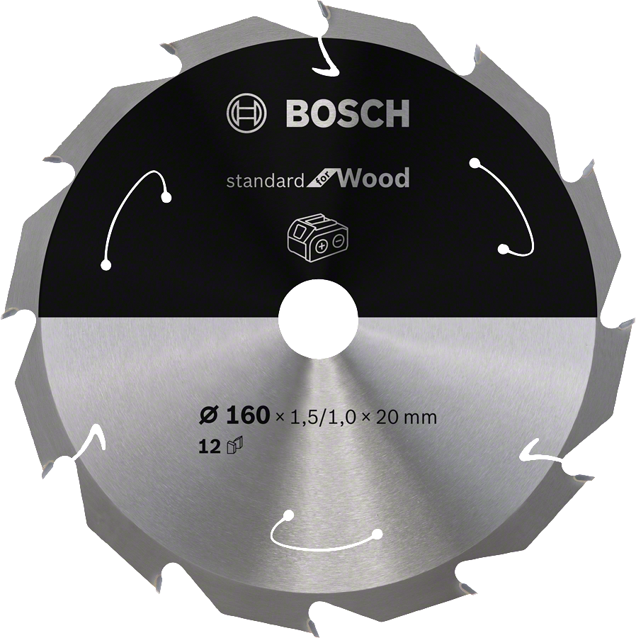 Bosch - Standard for Serisi Ahşap için Akülü Daire Testere Bıçağı 160*20 mm 12 Diş