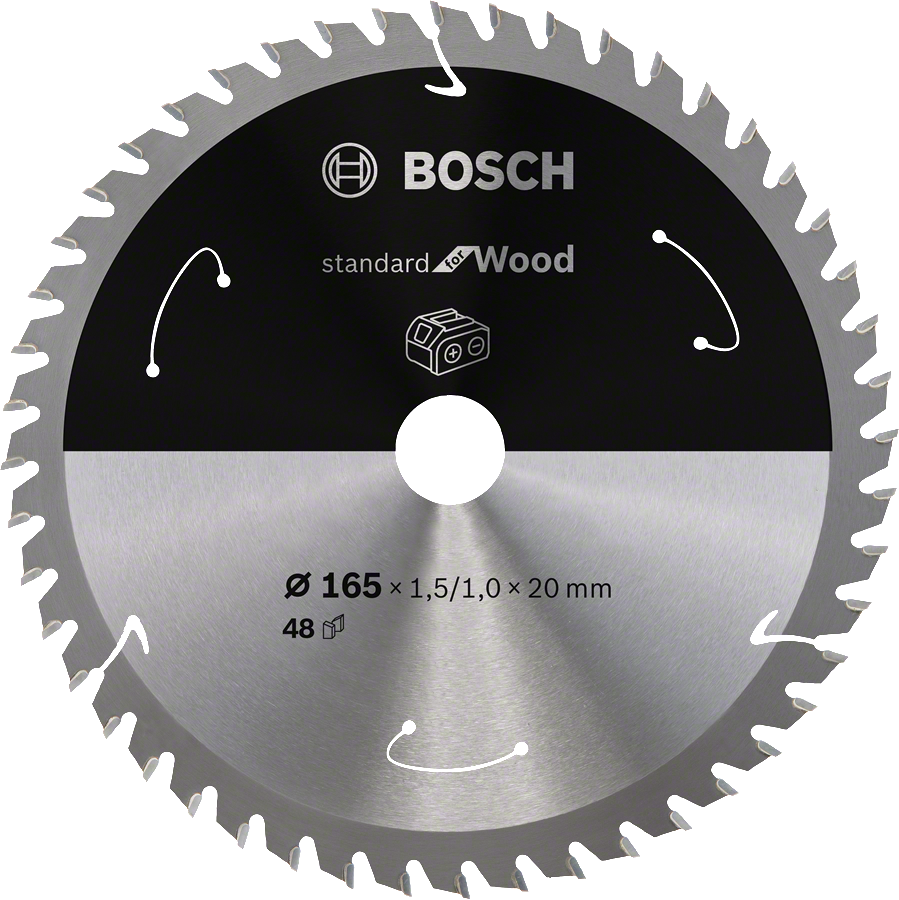 Bosch - Standard for Serisi Ahşap için Akülü Daire Testere Bıçağı 165*20 mm 48 Diş