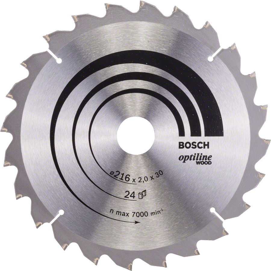 Bosch - Optiline Series Circular Saw Blade for Wood B 216x30 mm-24 Teeth