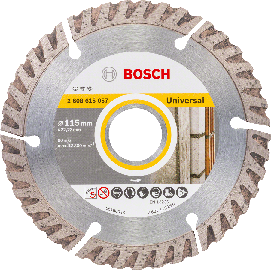 Bosch - Standard Seri Genel Yapı Malzemeleri İçin Elmas Kesme Diski 115 mm 10'lu Paket