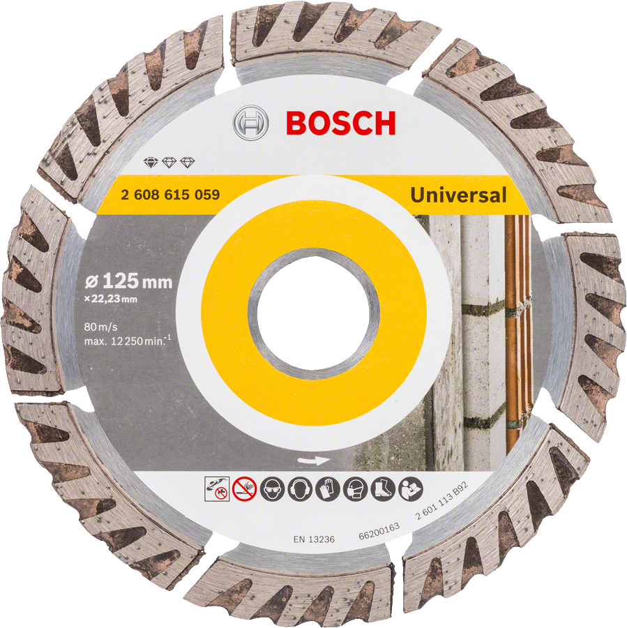 Bosch - Standard Seri Genel Yapı Malzemeleri İçin Elmas Kesme Diski 125 mm 10'lu  Paket