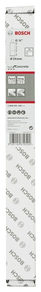 Bosch - Best Serisi Beton İçin 1/2'' Girişli Elmas Sulu Karot Ucu 24 mm