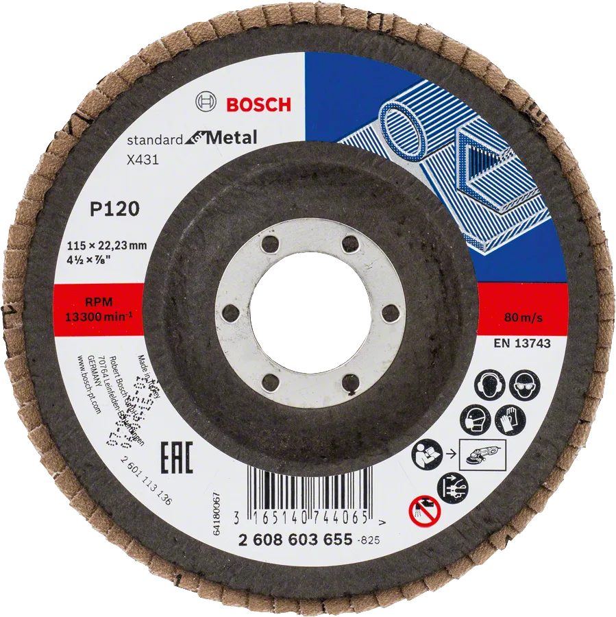 Bosch - 115 mm 120 Kum Standard Seri AlOX Flap Disk