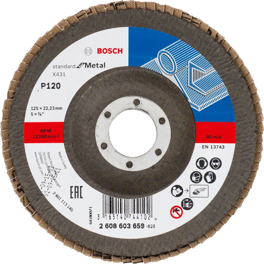 Bosch - 125 mm 120 Kum Standard Seri AlOX Flap Disk