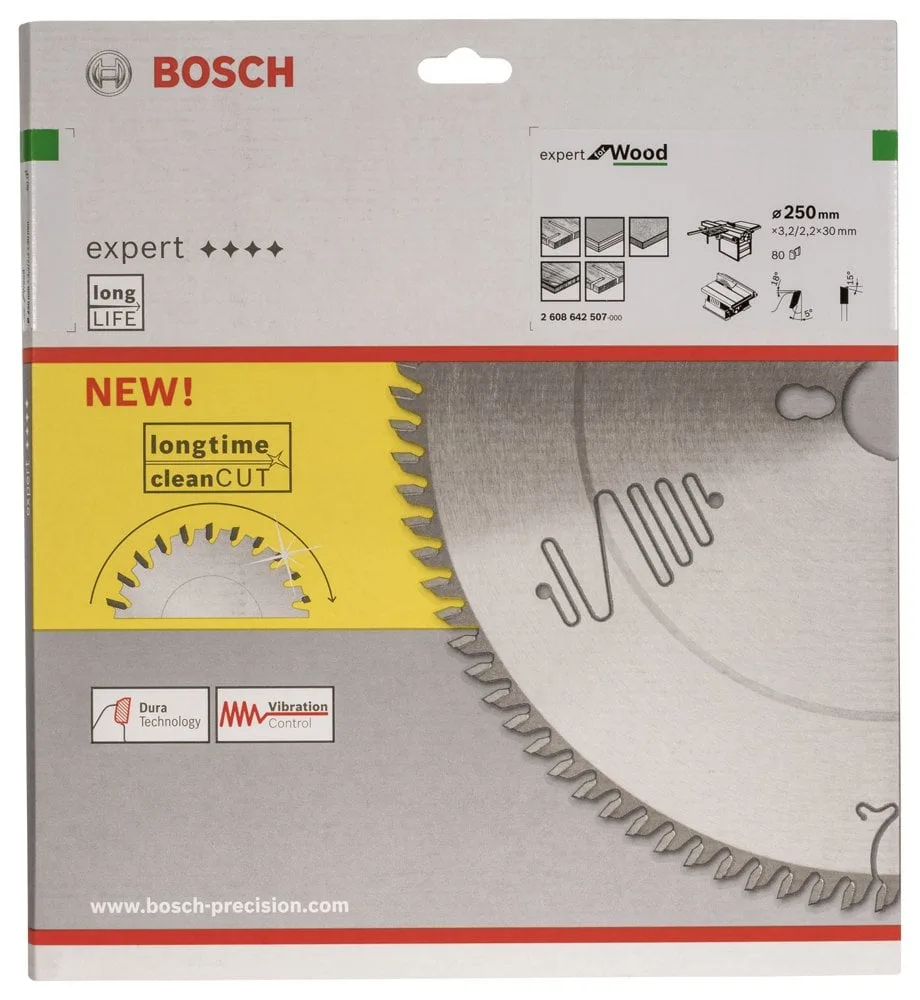 Bosch - Expert Serisi Ahşap için Daire Testere Bıçağı 250*30 mm 80 Diş