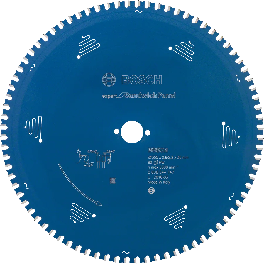 Bosch - Expert Serisi Çelik Levhalı Sandviç Panelleri için Daire Testere Bıçağı 355*30 mm 80 Diş