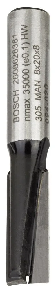 Bosch - Standard Seri Ahşap İçin Çift Oluklu, Sert Metal Düz Freze Ucu 8*8*51 mm