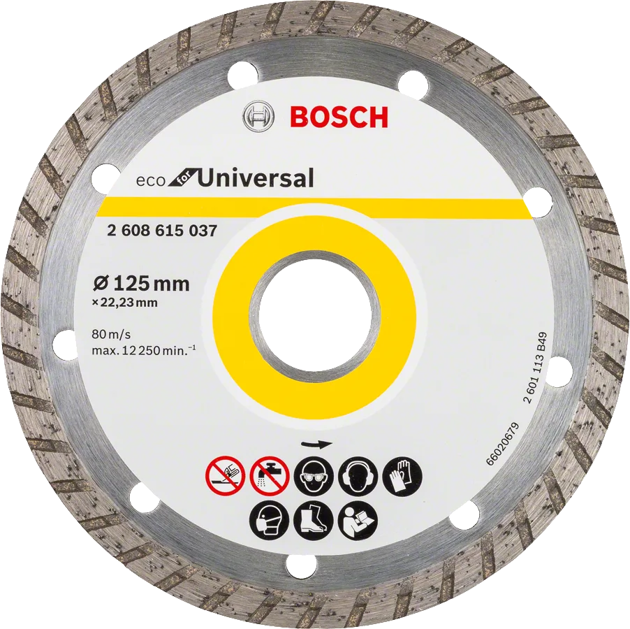 Bosch - Ekonomik Seri 9+1 Genel Yapı Malzemeleri İçin Elmas Kesme Diski 125 mm Turbo