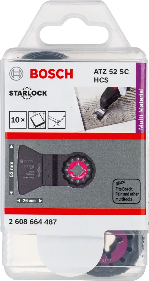 Bosch - Starlock - ATZ 52 SC - HCS Harç ve Beton Artıkları İçin Sert Raspa Bıçağı 10'lu