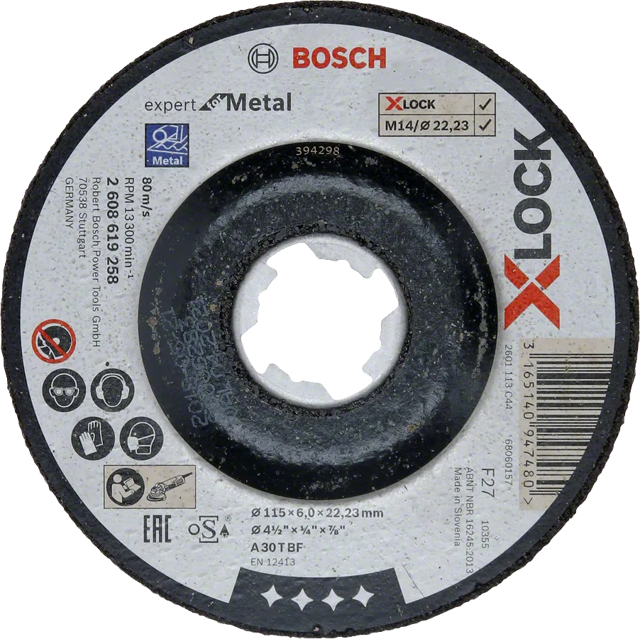 Bosch - X-LOCK - 115*6,0 mm Expert Serisi Bombeli Metal Taşlama Diski (Taş)