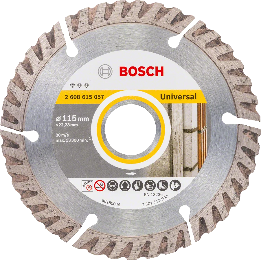 Bosch - Standard Seri Genel Yapı Malzemeleri İçin Elmas Kesme Diski 115 mm 10'lu Paket