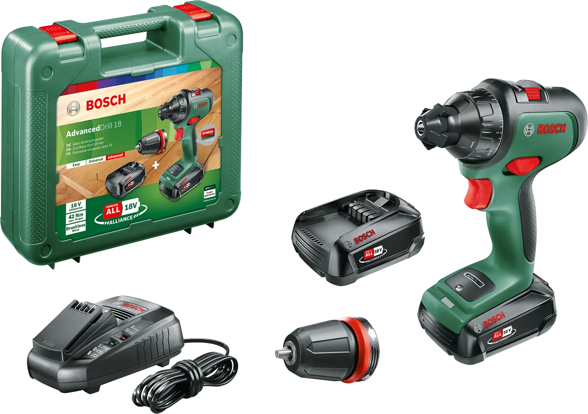 Bosch AdvancedDrill 18 Tek Akülü Delme Vidalama Makinesi 18V (1 x 2,5 Ah) + Şarj Cihazı AL 1830 CV