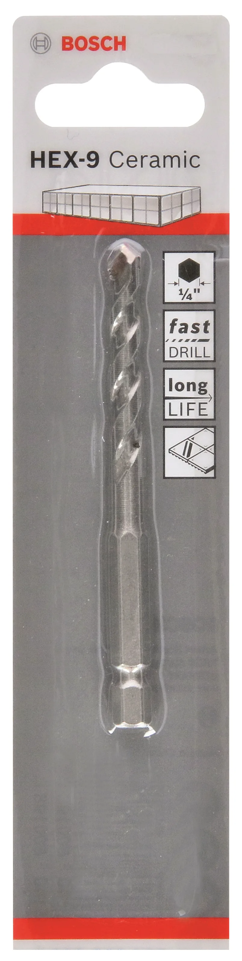 Bosch - Altıgen Şaftlı, HEX-9 Serisi Seramik için Matkap Ucu 8*90 mm